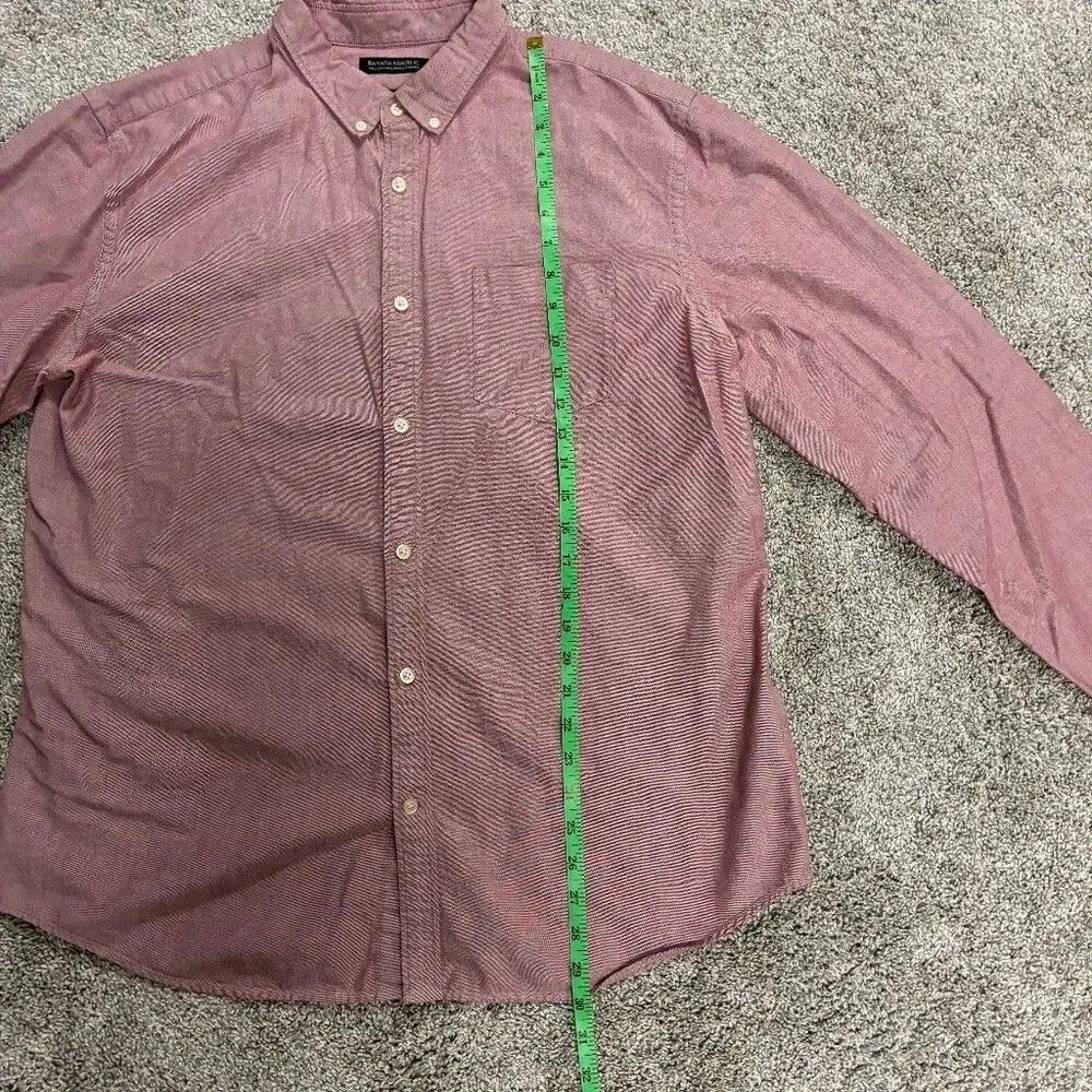 Banana Republic Grant Fit Oxford Button Down Shirt Mens XL Pink Cotton